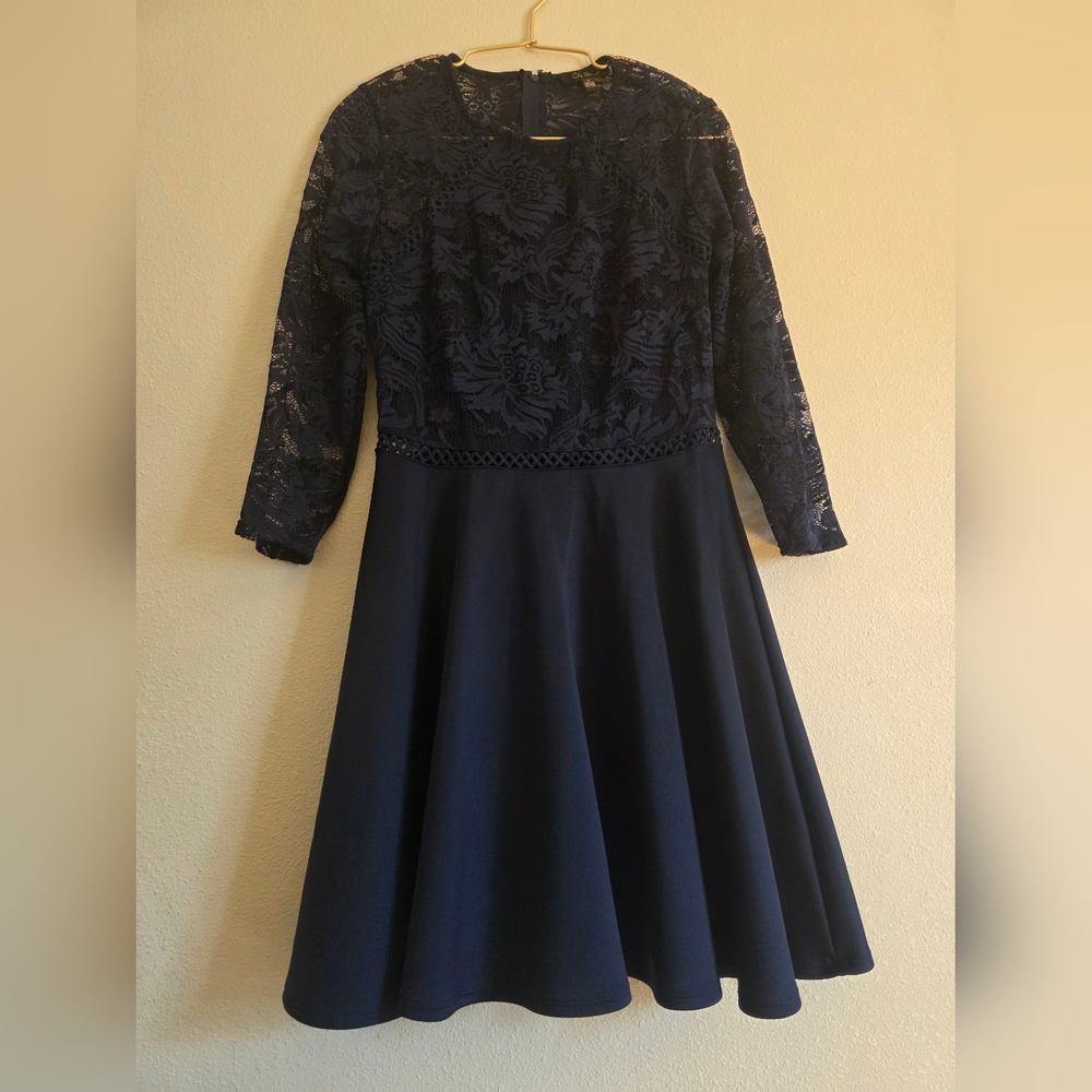 City Studio Navy Lace Dress